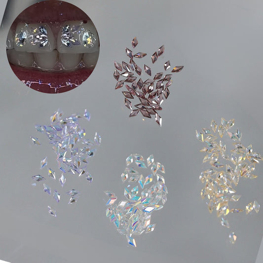 Micro Zirconia Diamond Tooth Gems | Translucent Flatback Set