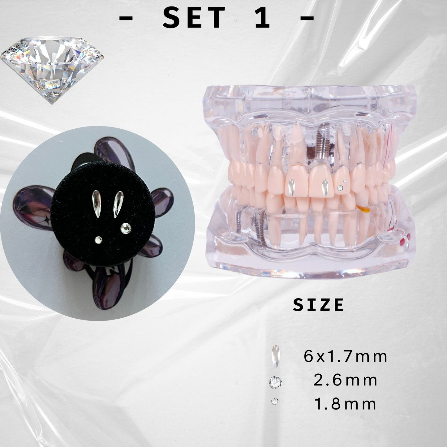 White Swarovski Tooth Gem Kit | DIY Set