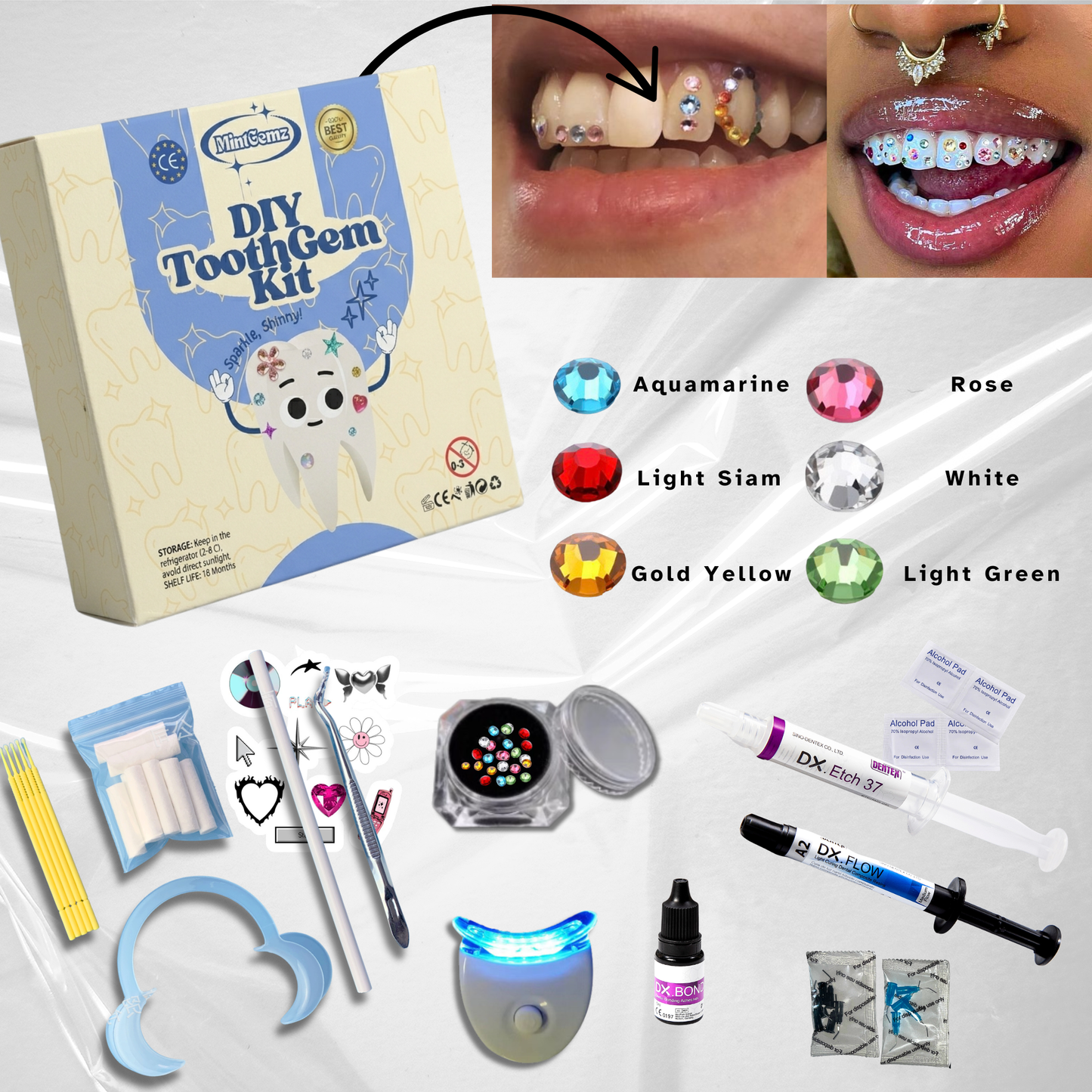 Mixed Colour Swarovski Crystal Tooth Gems | DIY Kit