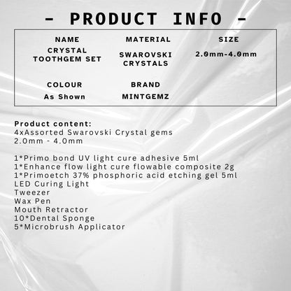 White Swarovski Tooth Gem Kit | DIY Set