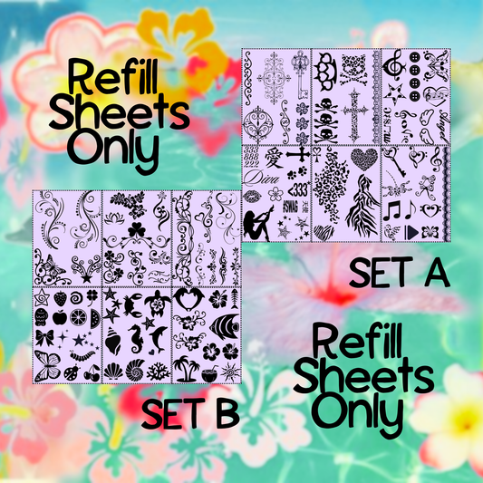 Glitter Tattoo Refill Pack | 6 Sheets