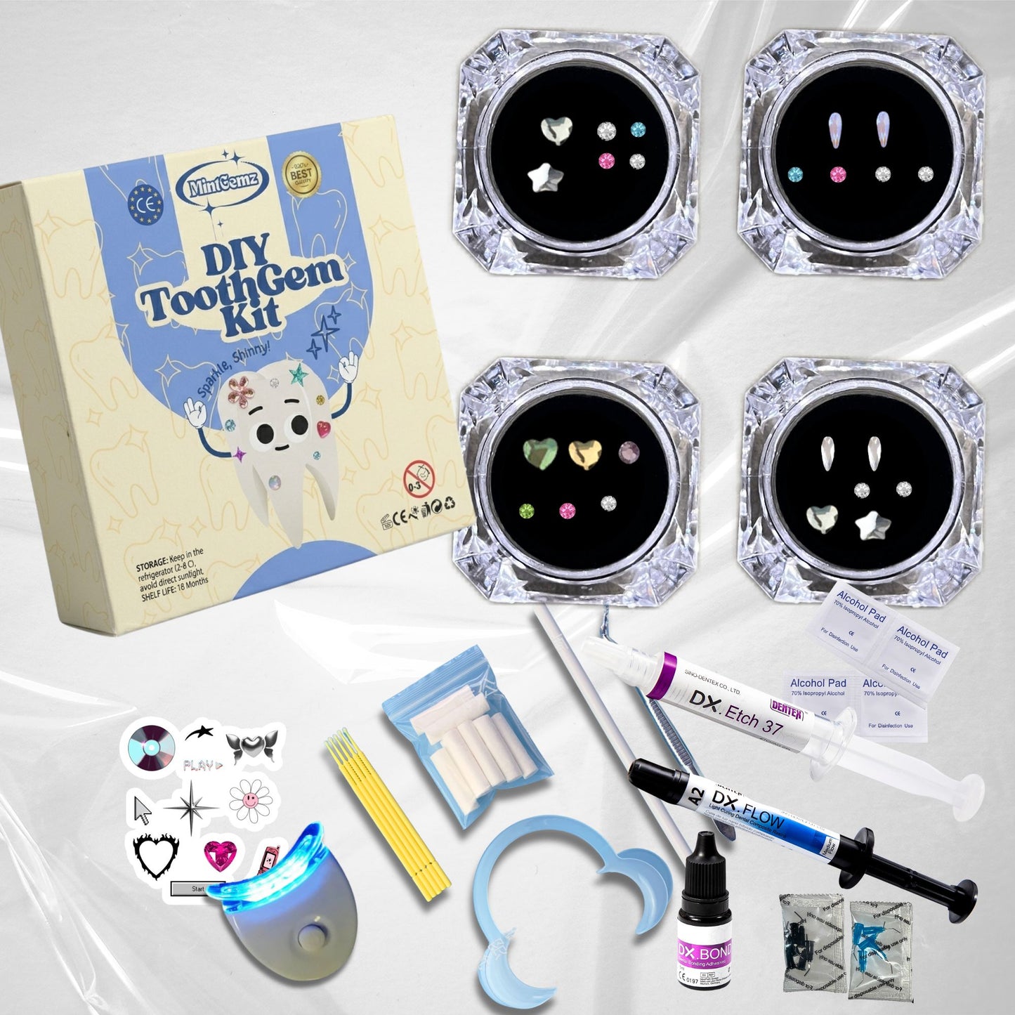 Colourful Swarovski Tooth Gem Kit | DIY Set