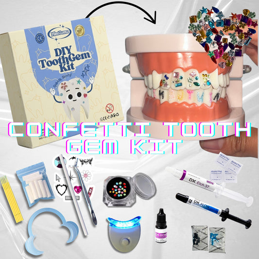 Confetti Style Tooth Gem Kit | 50 Acrylic Gems & Tools
