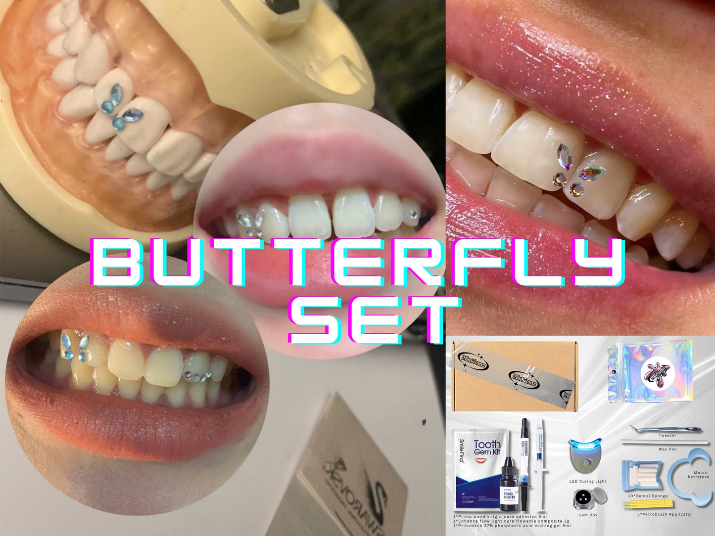 Butterfly Swarovski Tooth Gem Set | DIY Kit