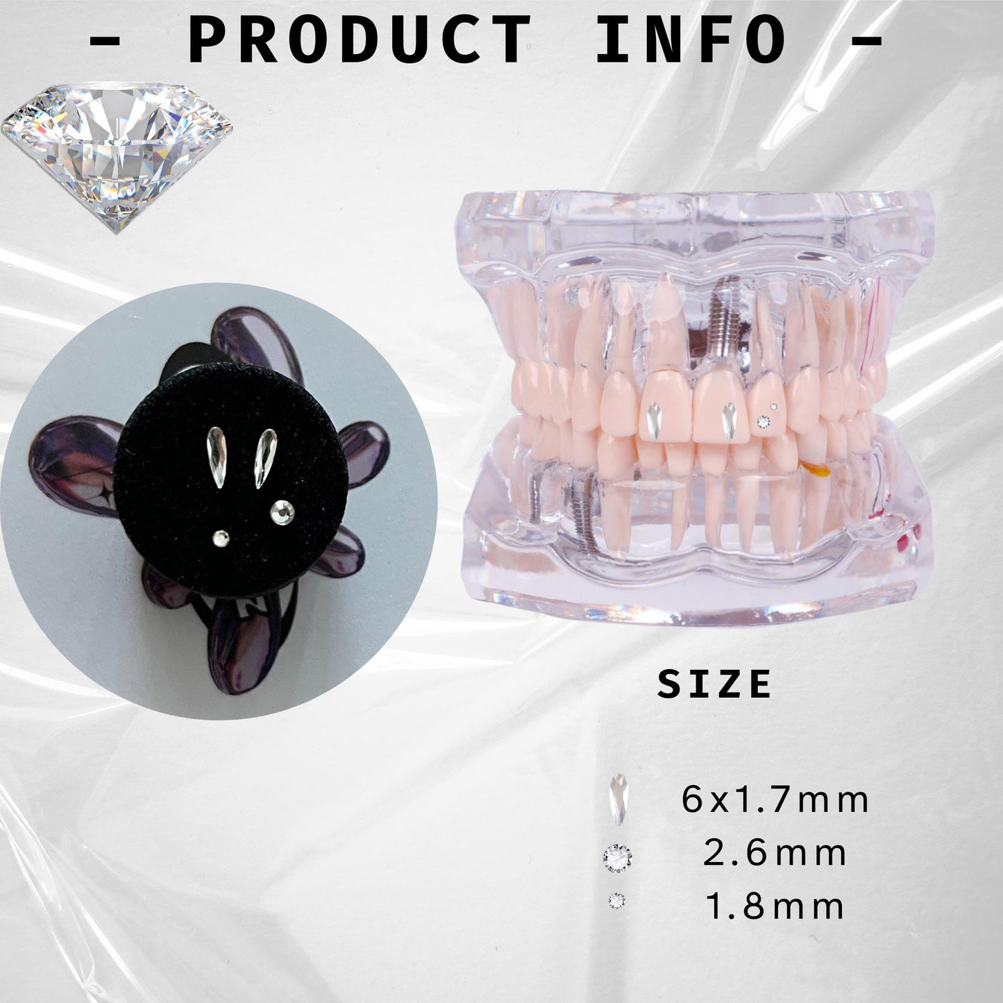 White Swarovski Tooth Gem Kit | DIY Set