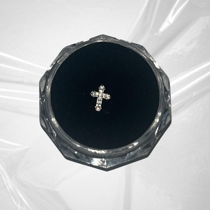 999 Silver Zircon Cross Tooth Gem