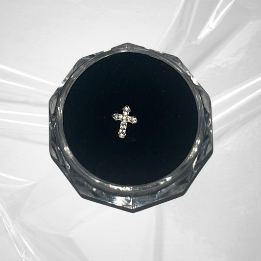 999 Silver Zircon Cross Tooth Gem
