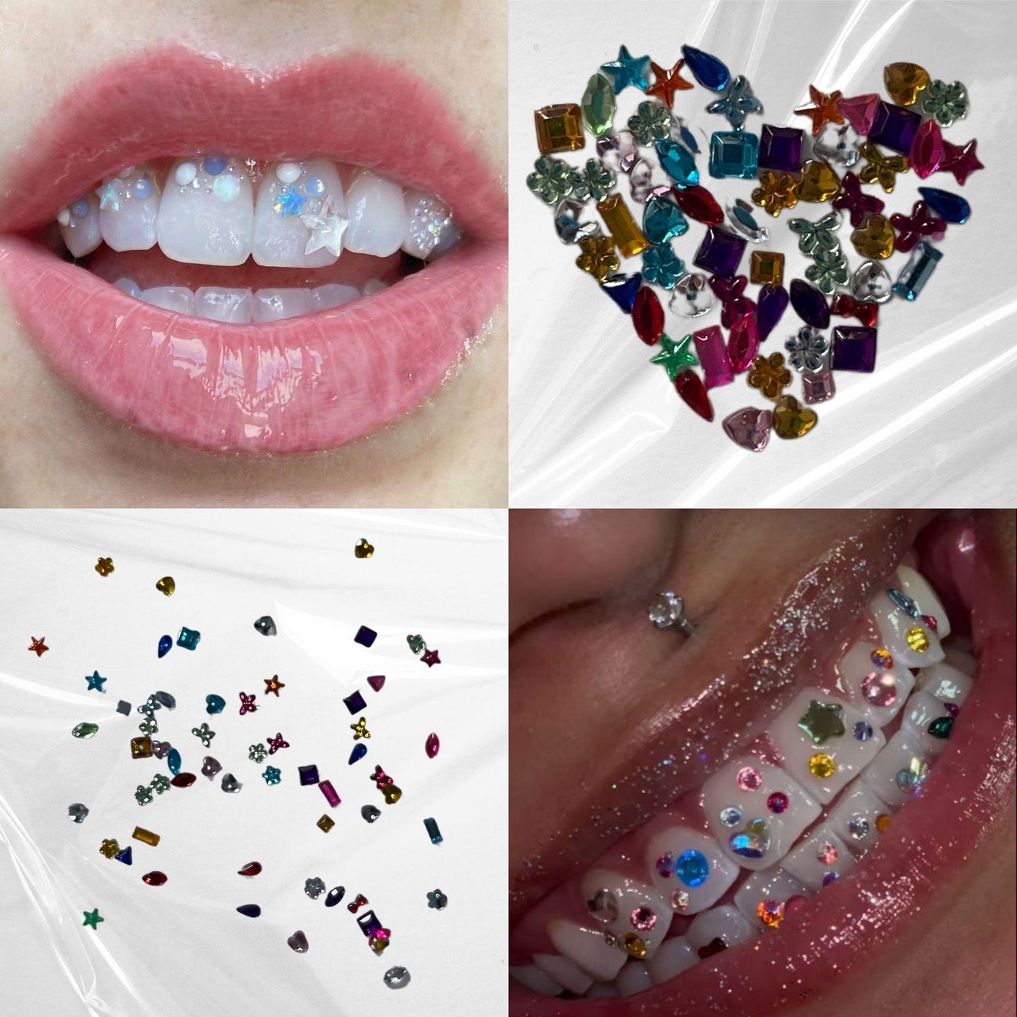 Confetti Style Tooth Gem Kit | 50 Acrylic Gems & Tools