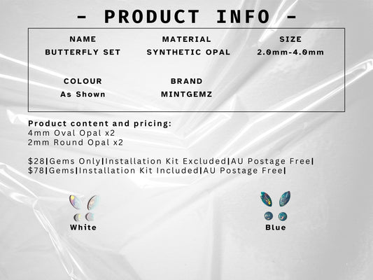 Opal Butterfly Tooth Gem Set
