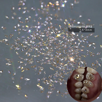 Micro Zirconia Diamond Tooth Gems | Translucent Flatback Set
