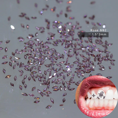 Micro Zirconia Diamond Tooth Gems | Translucent Flatback Set