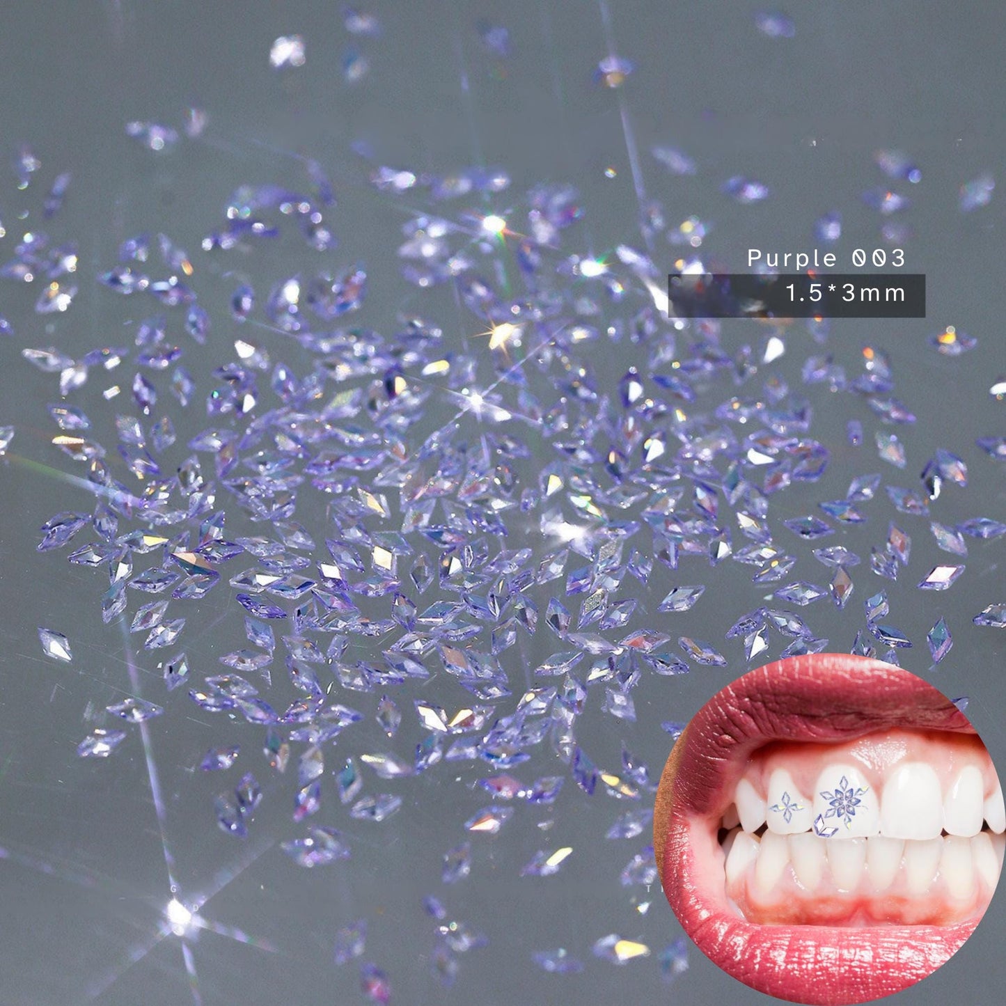 Micro Zirconia Diamond Tooth Gems | Translucent Flatback Set