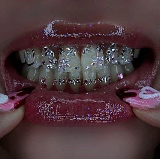 Micro Zirconia Diamond Tooth Gems | Translucent Flatback Set