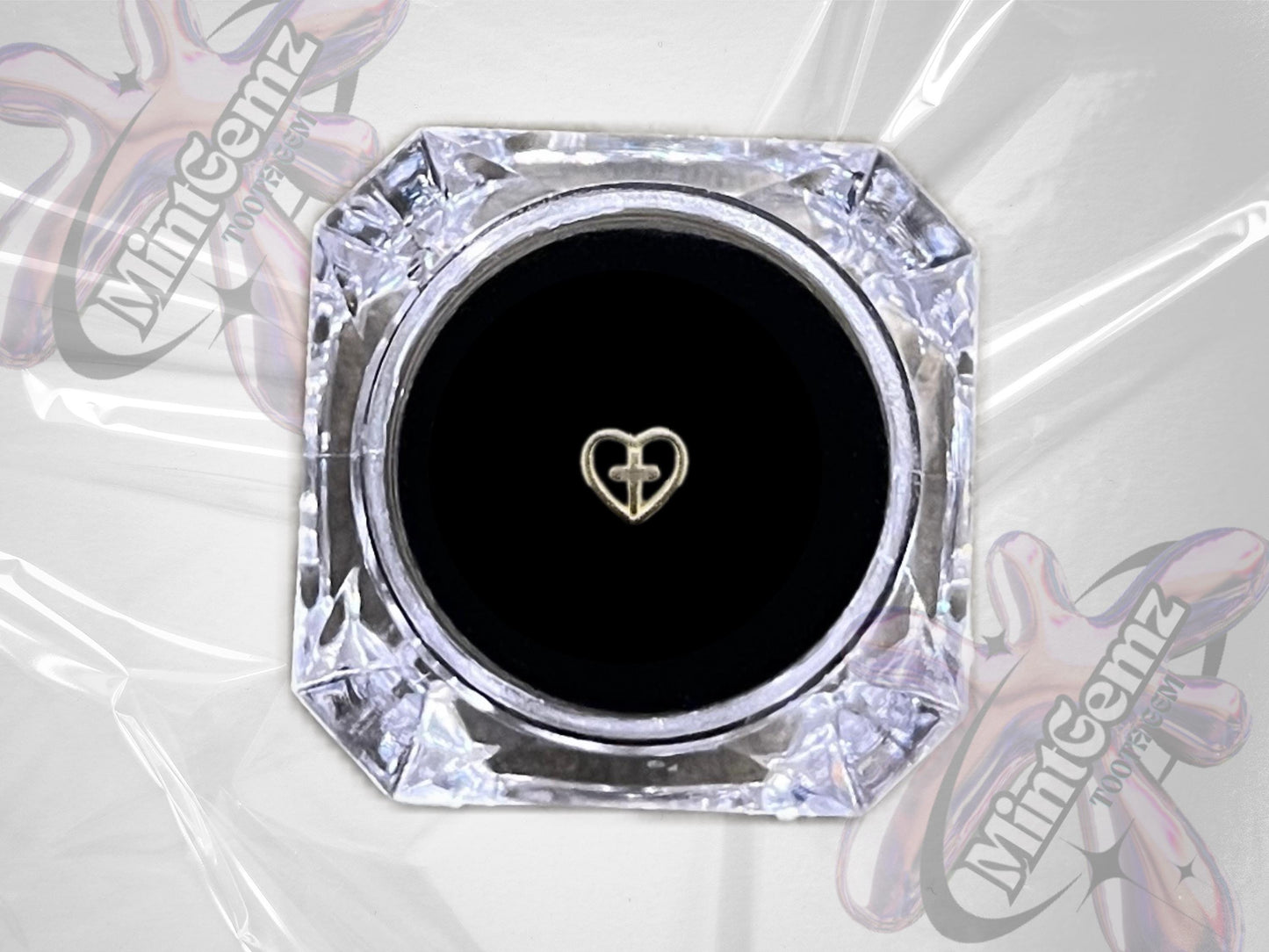 999 Silver Heart-Cross Tooth Gem